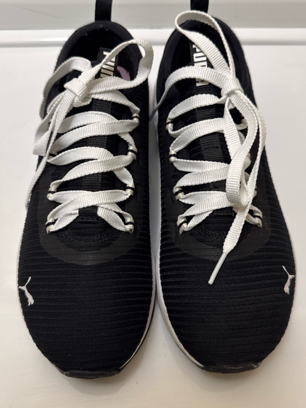 Puma Woman Black and White Knit Sneakers